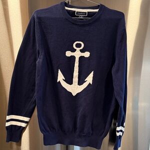 Club Room Blue Anchor Crewneck Sweater